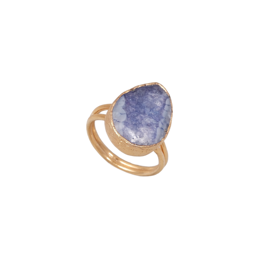 Doğal Taş Damla Yüzük - 13x18mm