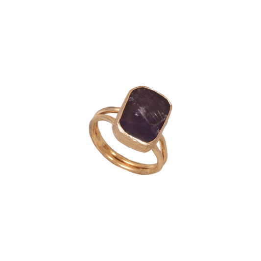Doğal Taş Dikdörtgen Yüzük - 12x16mm