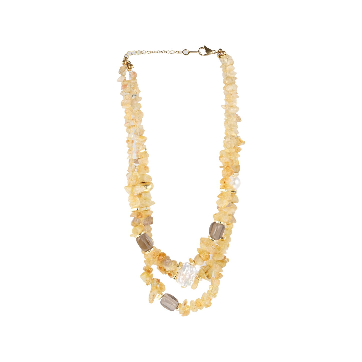 Çok Sıralı İncili Doğal Taş Kolye