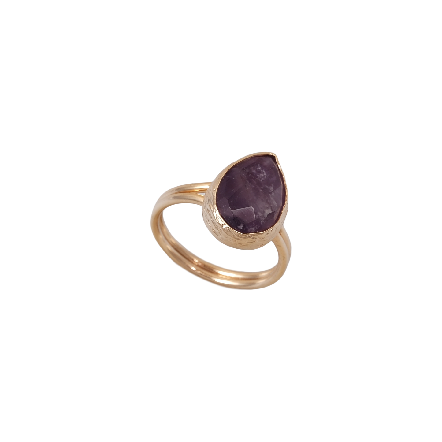 Doğal Taş Damla Yüzük - 10x15mm