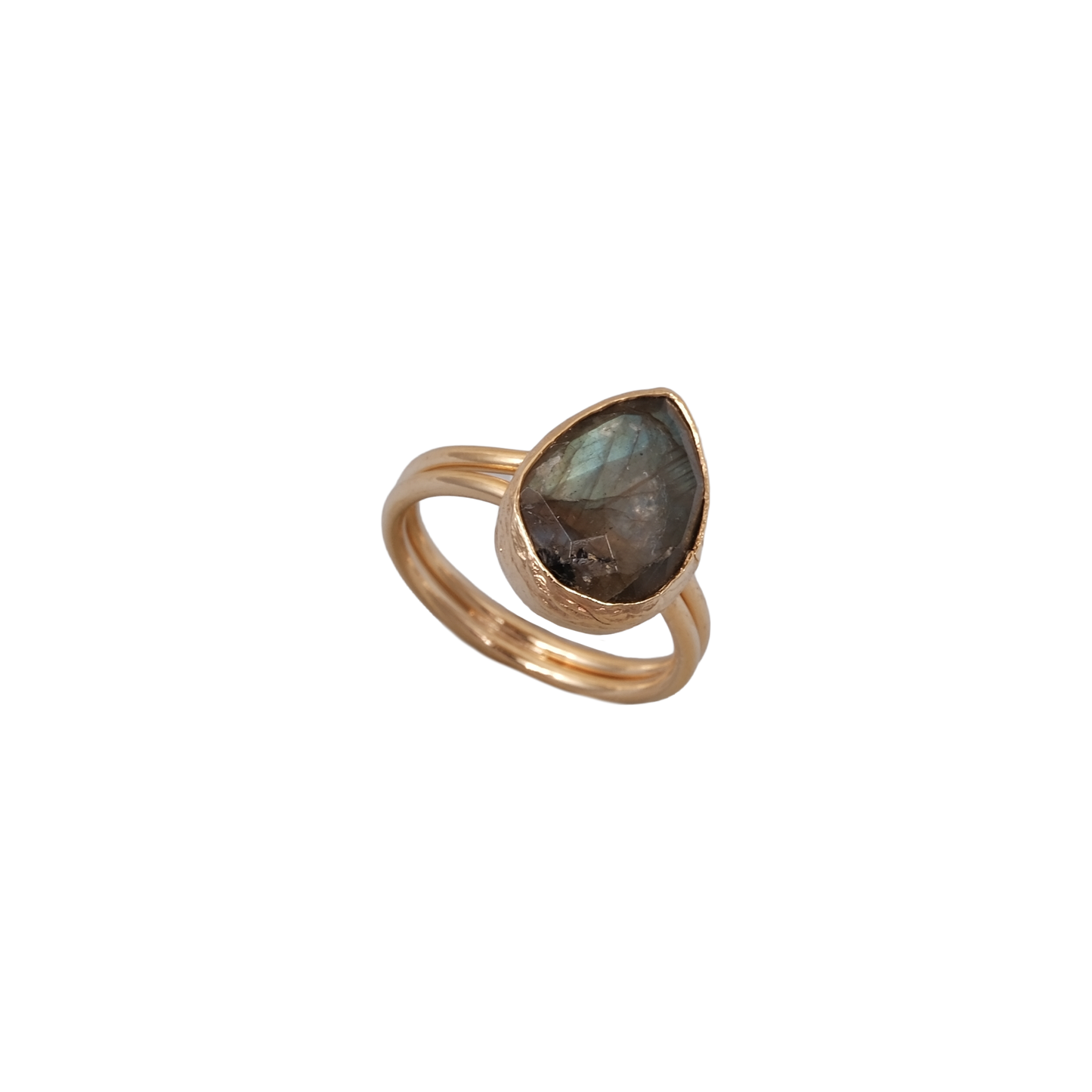 Doğal Taş Damla Yüzük - 10x15mm