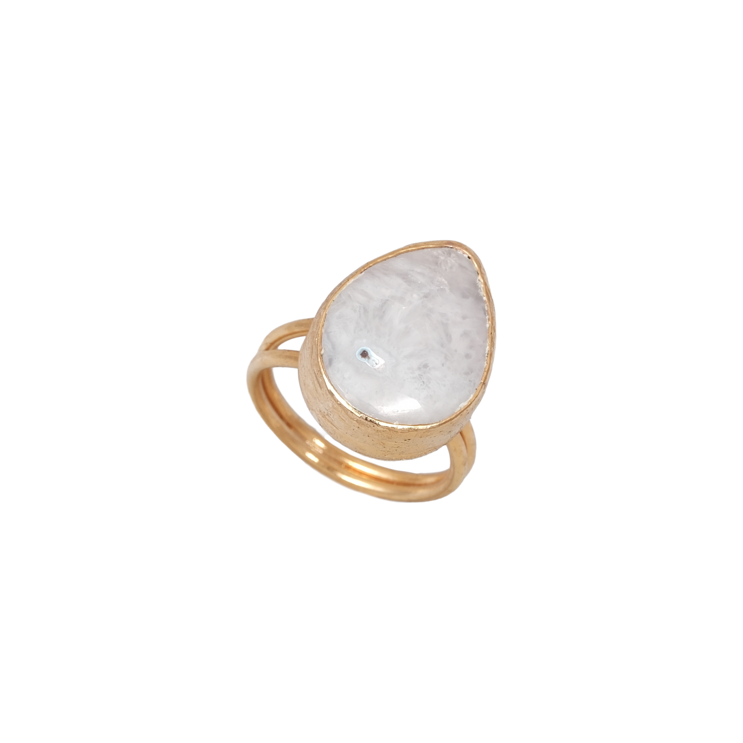 Doğal Taş Damla Yüzük - 13x18mm