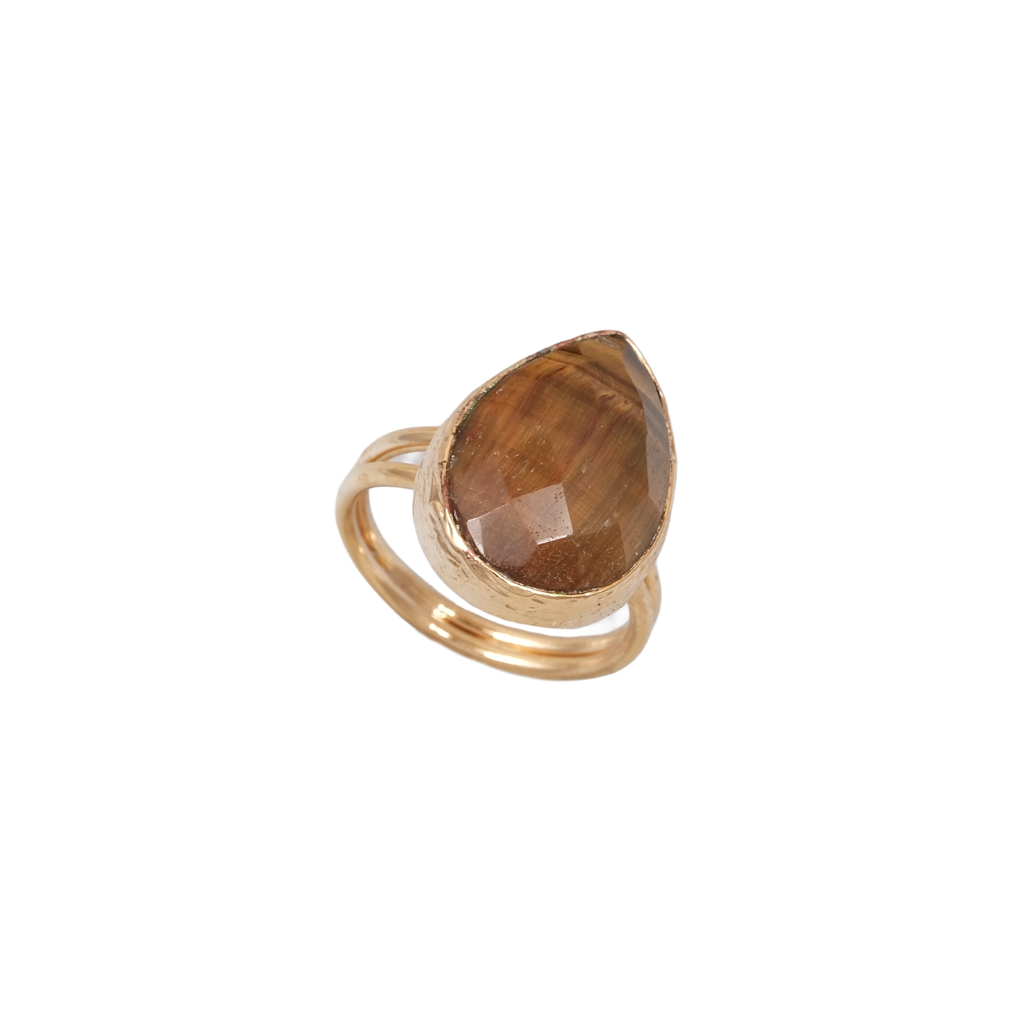 Doğal Taş Damla Yüzük - 13x18mm