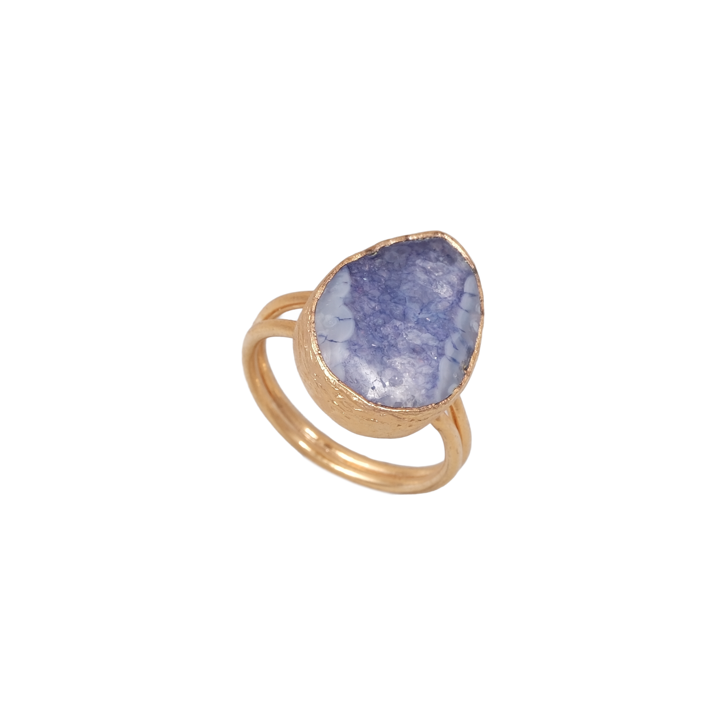 Doğal Taş Damla Yüzük - 13x18mm