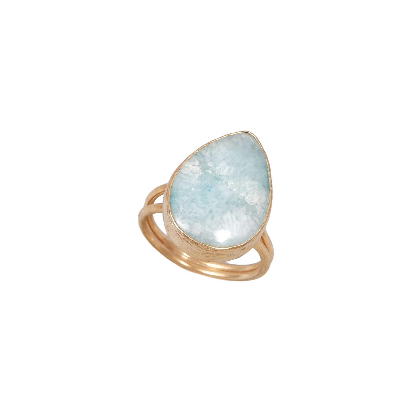 Doğal Taş Damla Yüzük - 13x18mm