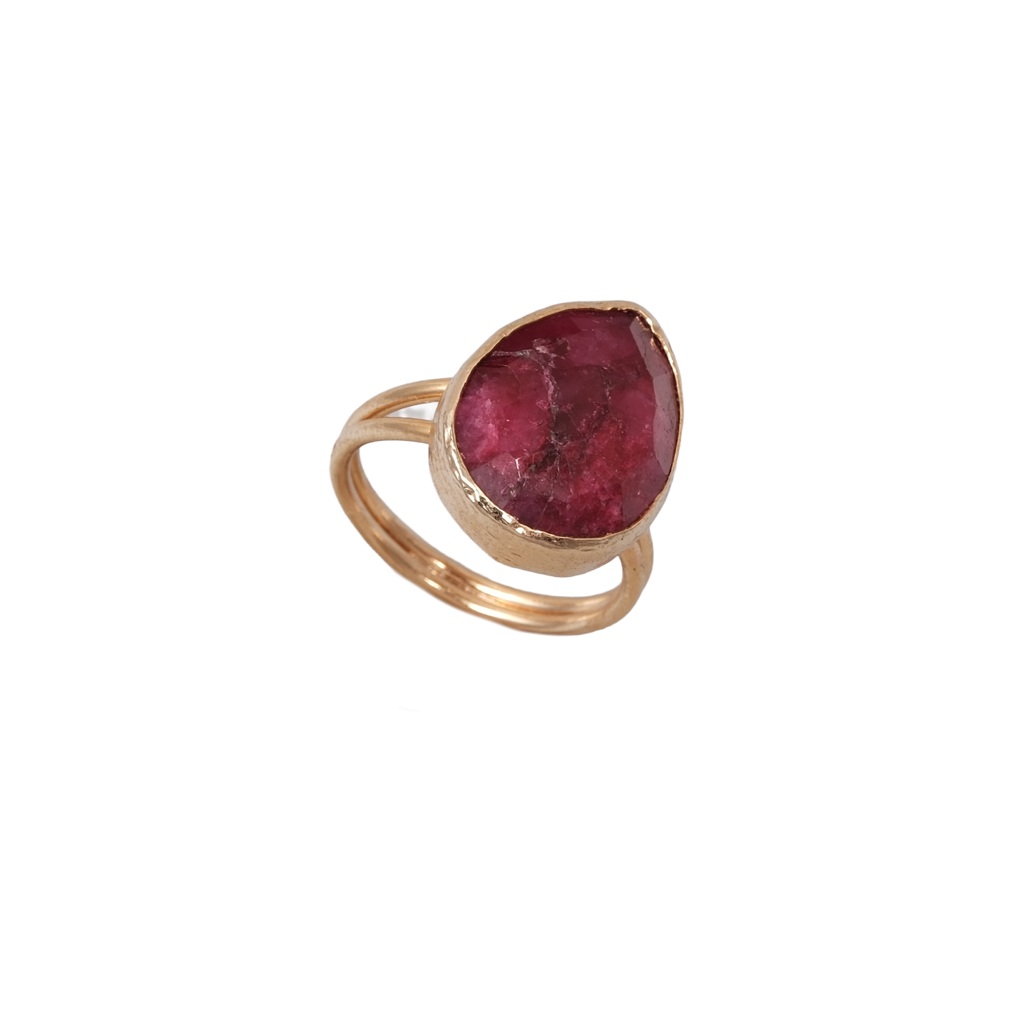 Doğal Taş Damla Yüzük - 13x18mm