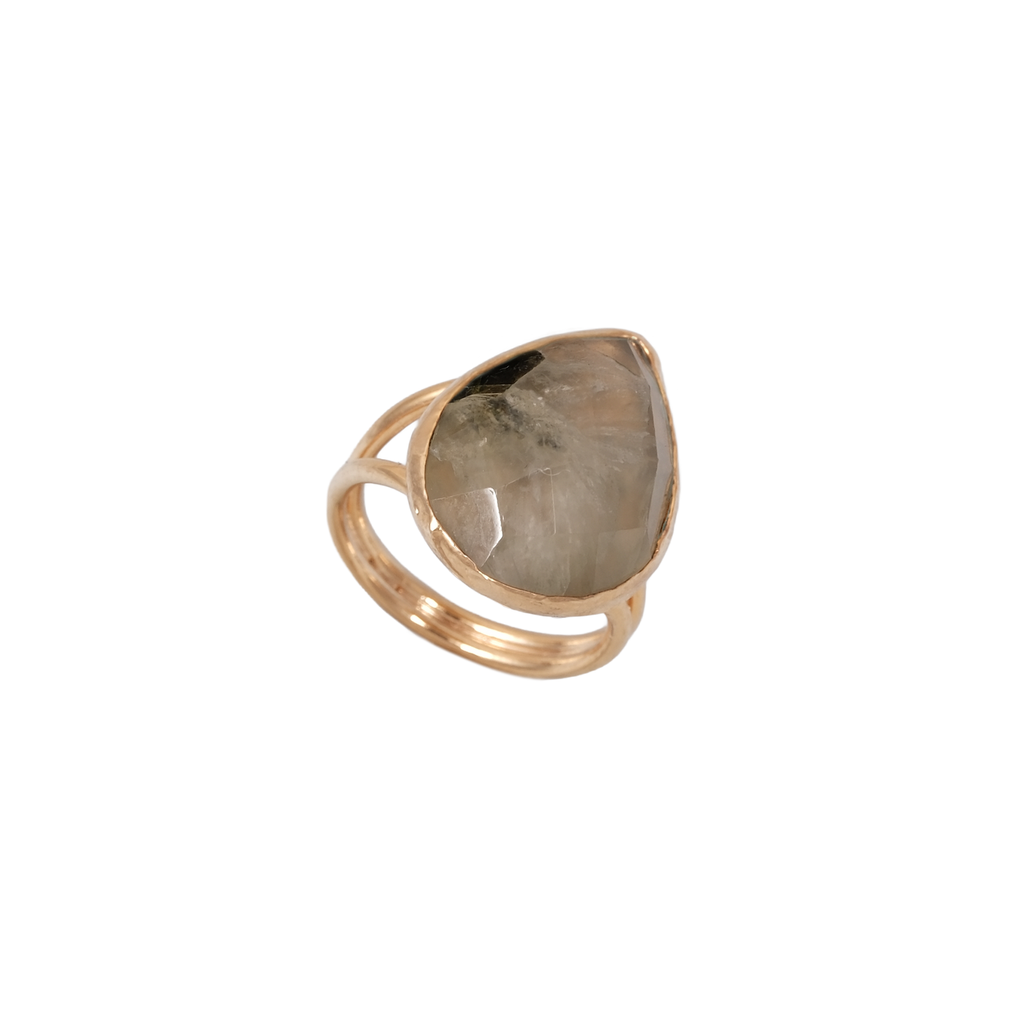 Doğal Taş Damla Yüzük - 15x20mm