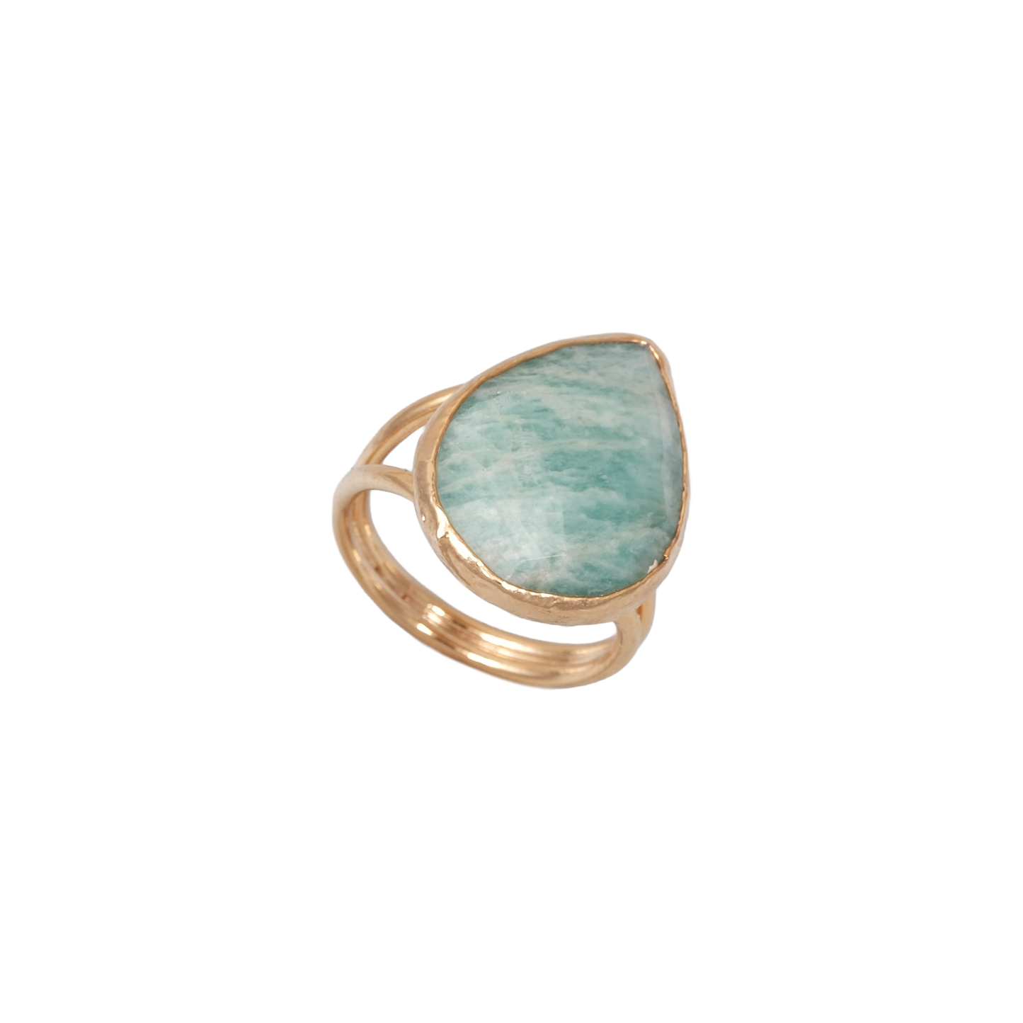 Doğal Taş Damla Yüzük - 15x20mm