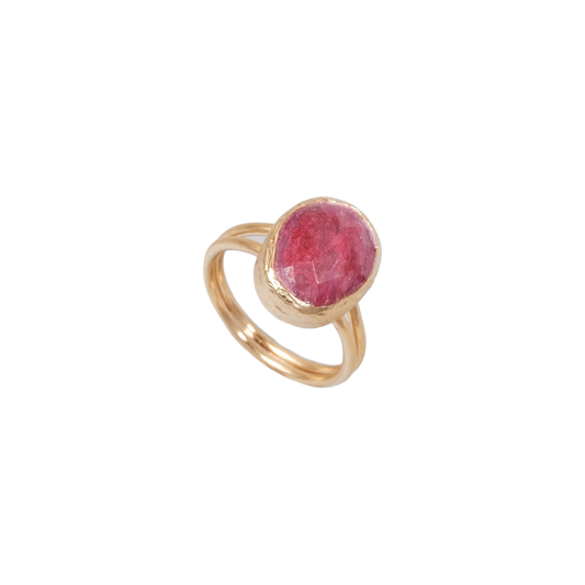 Doğal Taş Oval Wrap Yüzük - 10x14mm