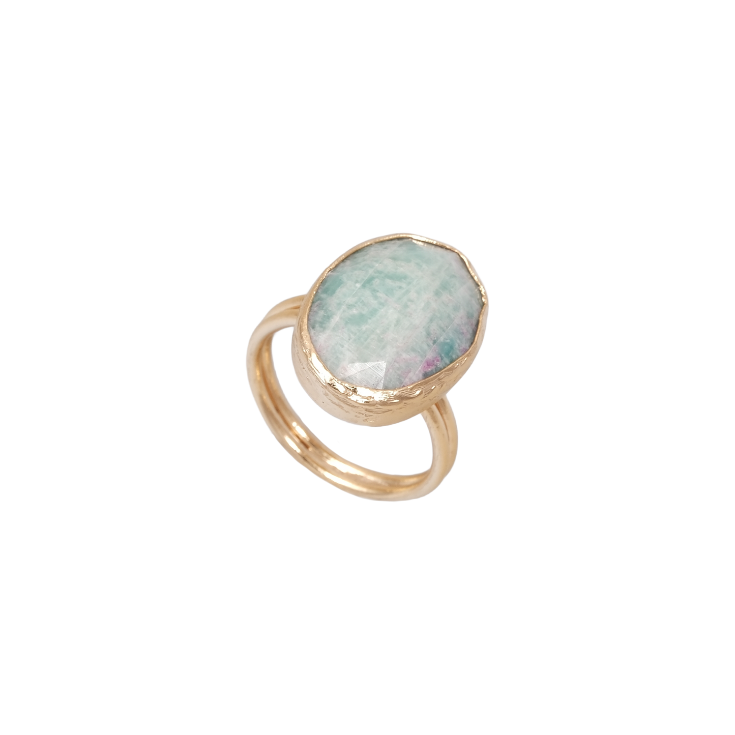 Doğal Taş Oval Yüzük - 13x18mm