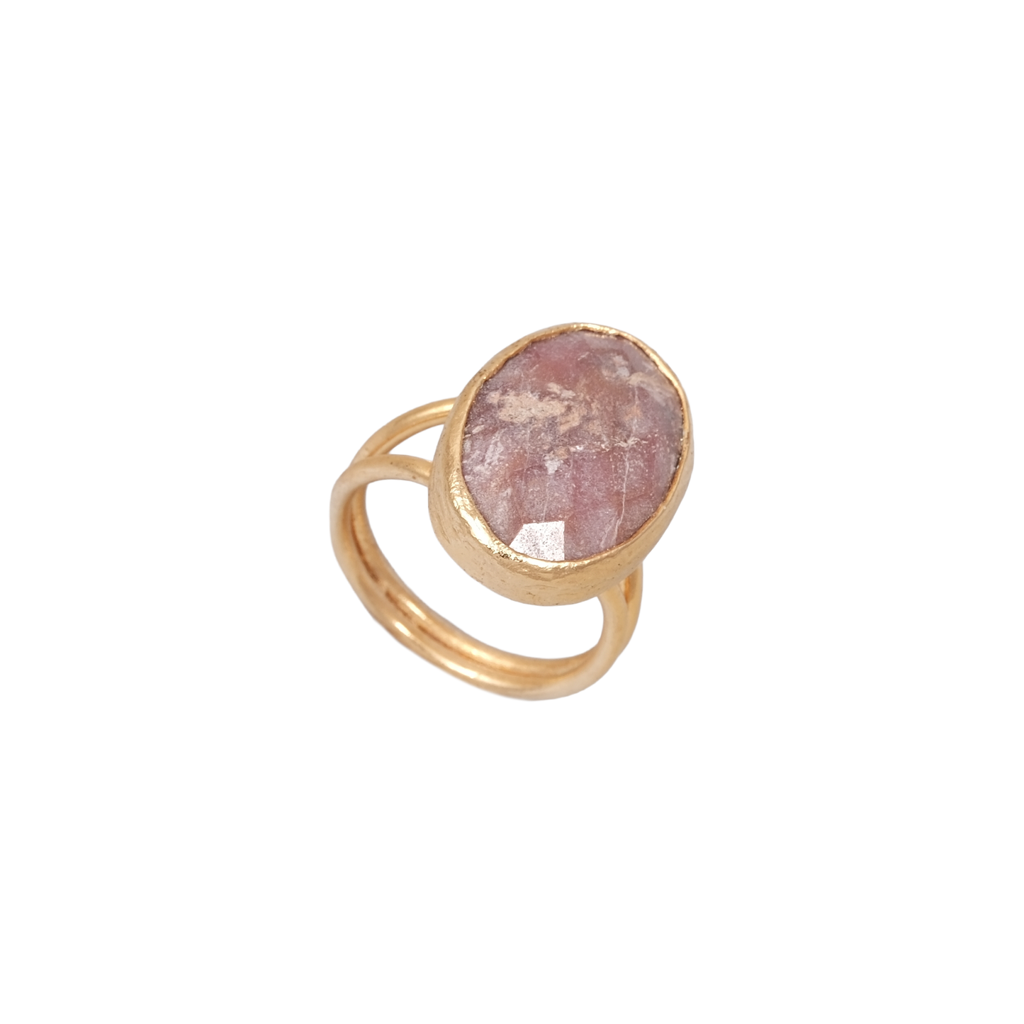 Doğal Taş Oval Yüzük - 13x18mm