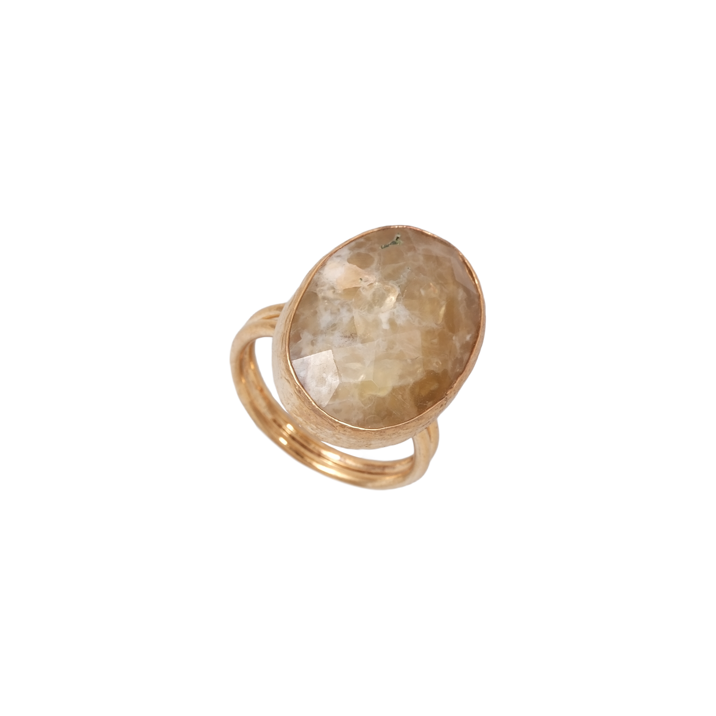 Doğal Taş Oval Yüzük - 15x20mm