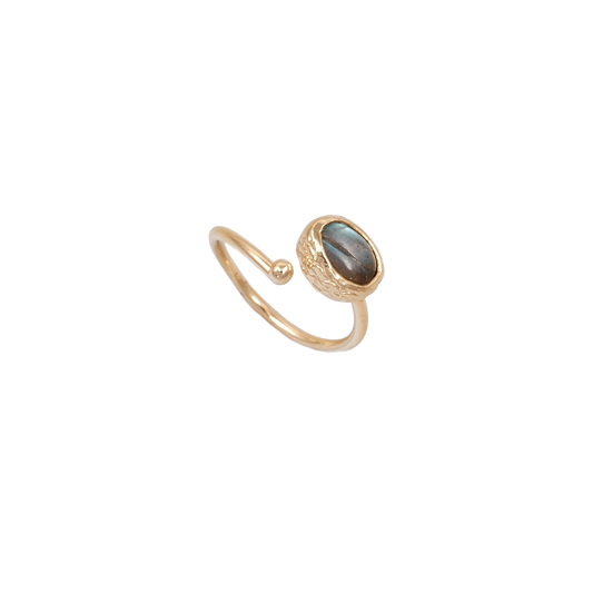 Doğal Taş Oval Wrap Yüzük - 6x9mm