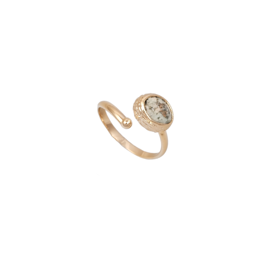 Doğal Taş Oval Wrap Yüzük - 6x9mm