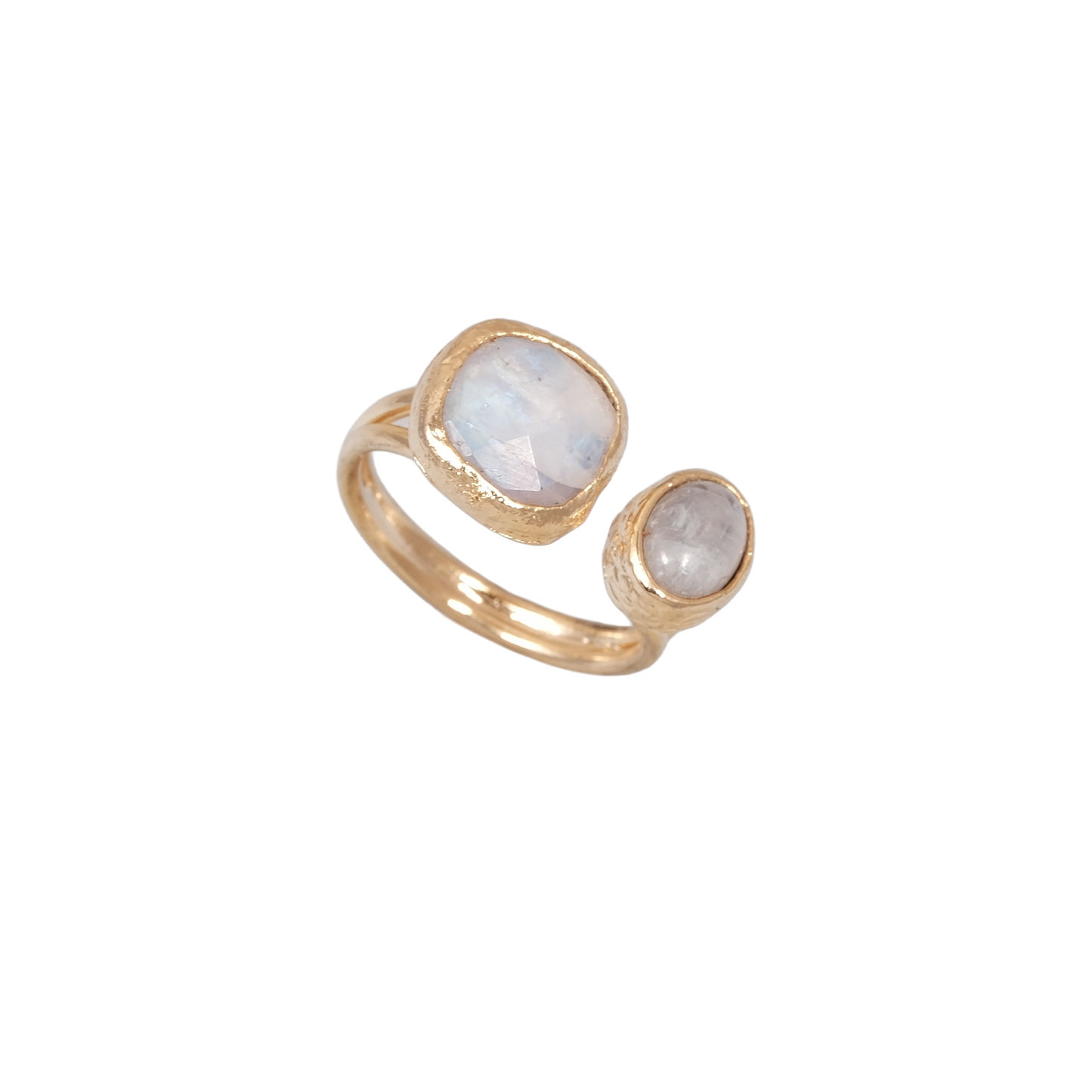 Doğal Taş Dikdörtgen & Oval İkili Yüzük - 10x10mm - 6x9mm
