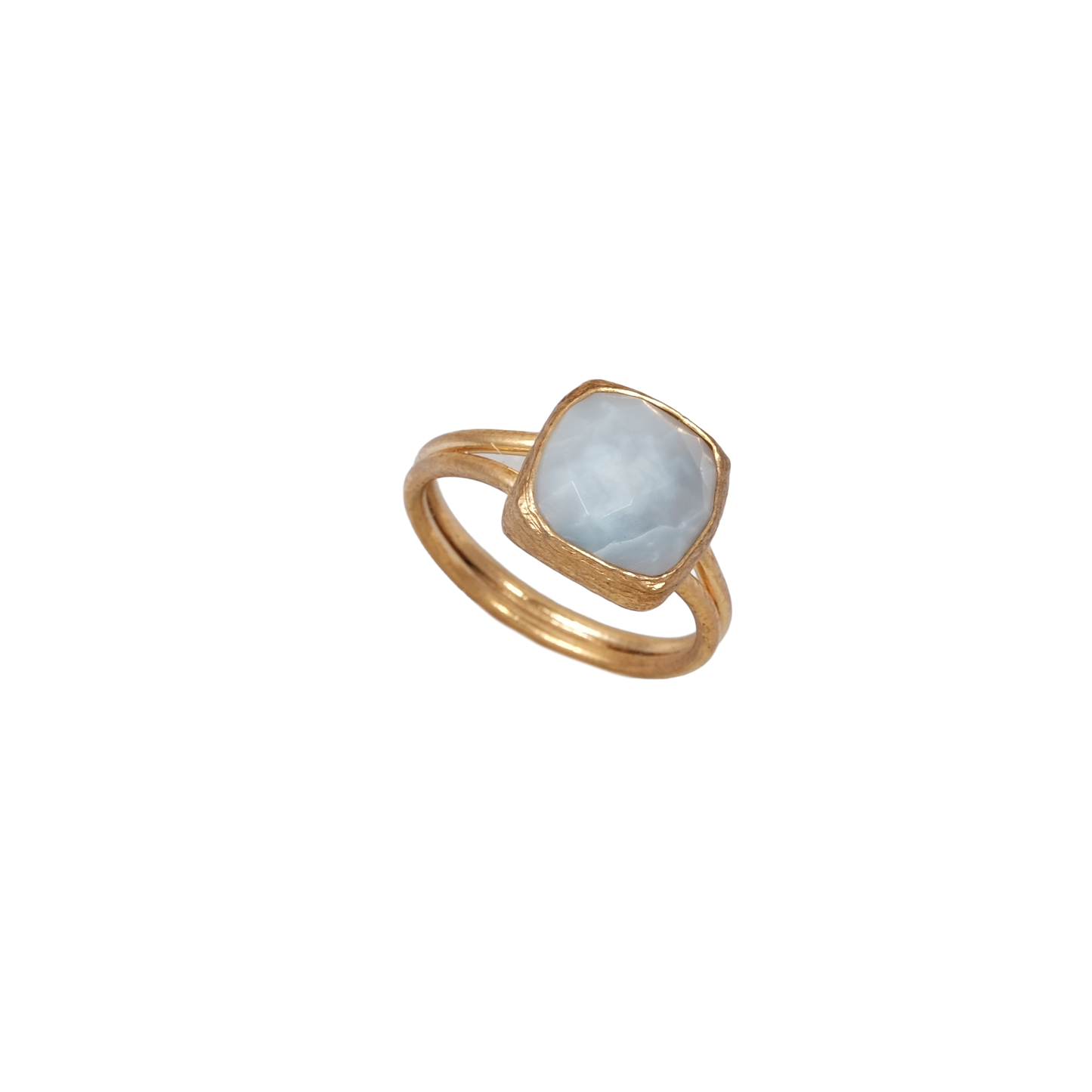 Doğal Taş Kare Yüzük - 10x10mm
