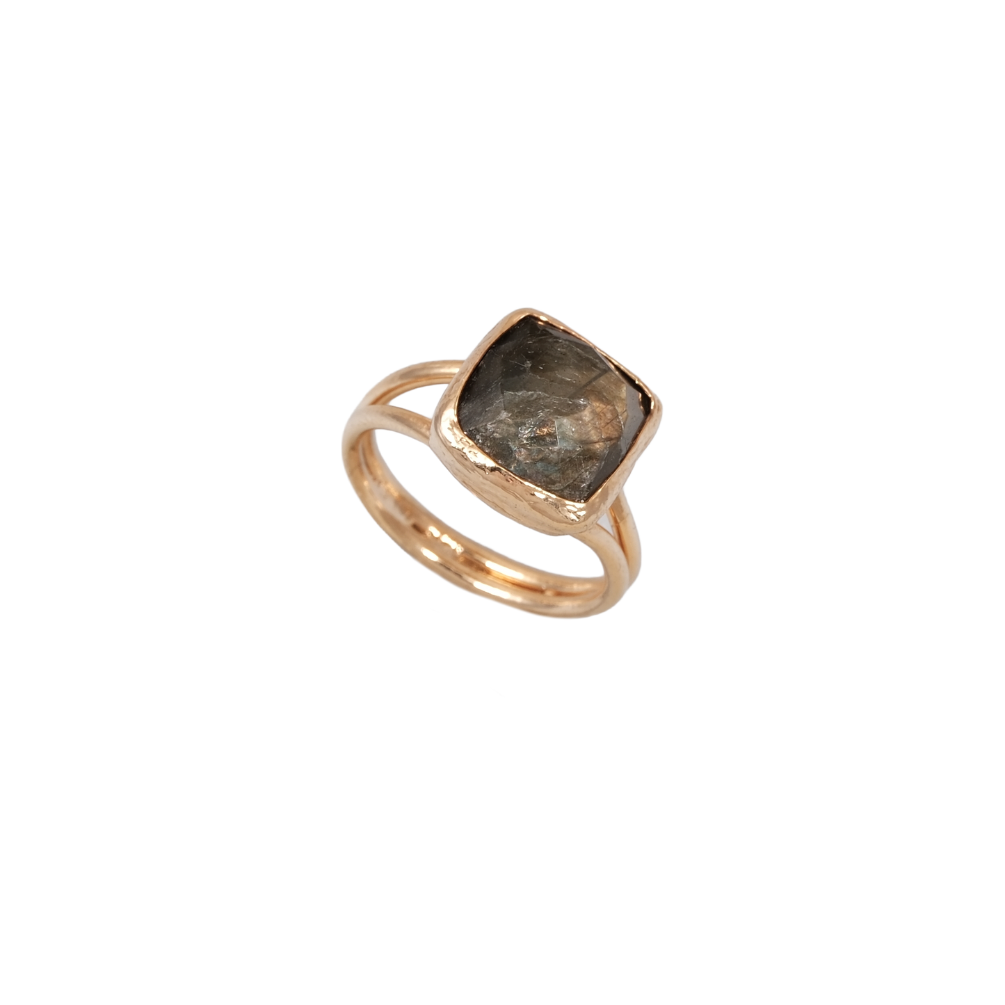 Doğal Taş Kare Yüzük - 10x10mm