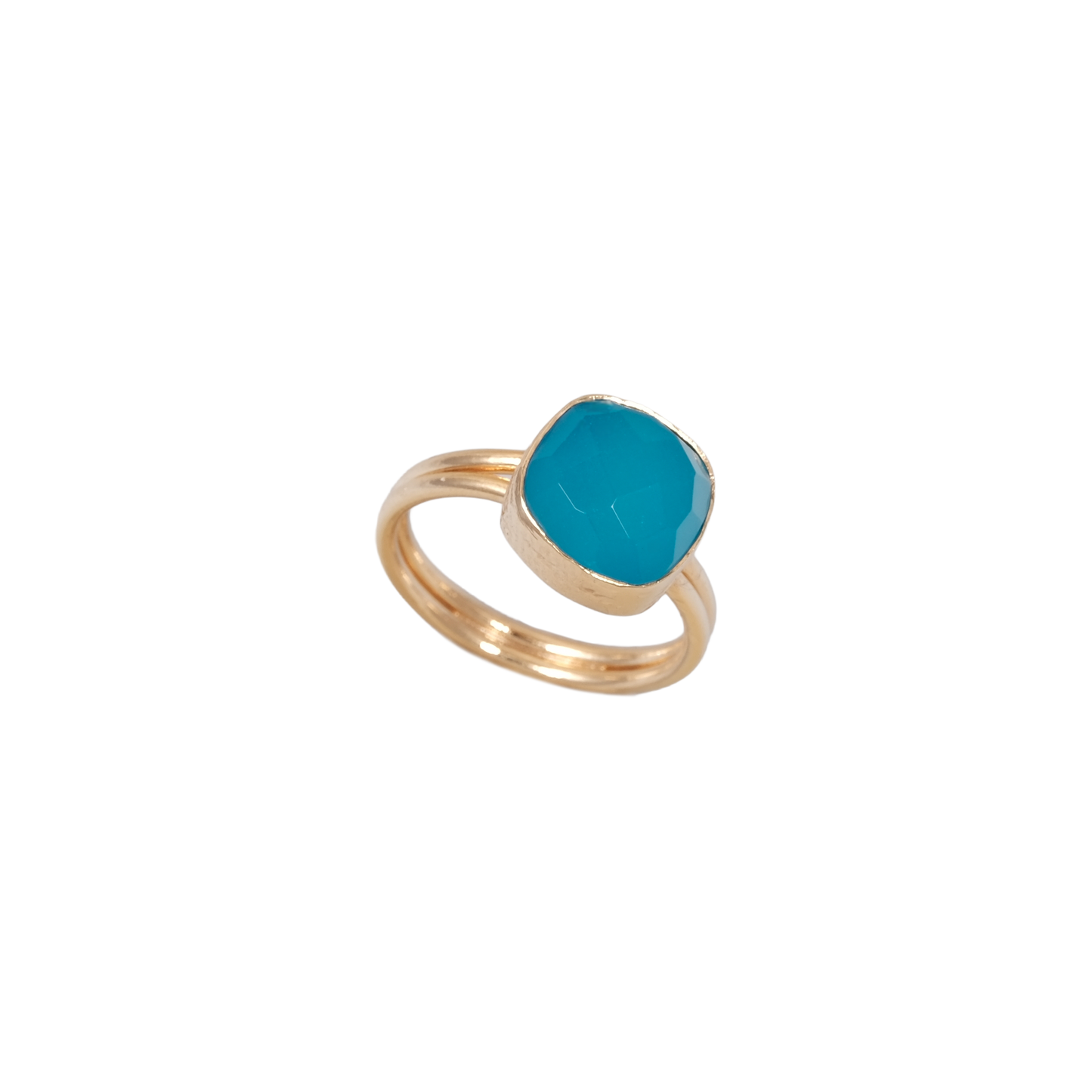 Doğal Taş Kare Yüzük - 10x10mm