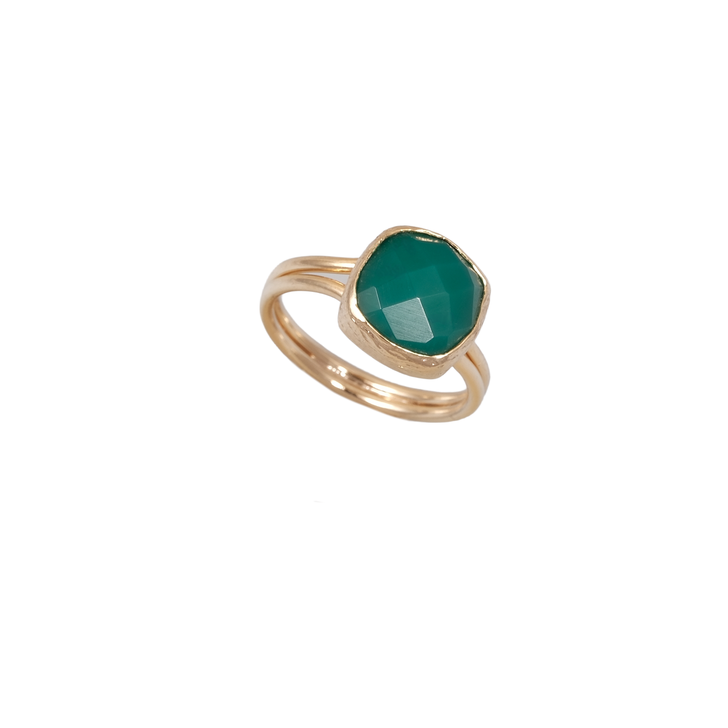 Doğal Taş Kare Yüzük - 10x10mm