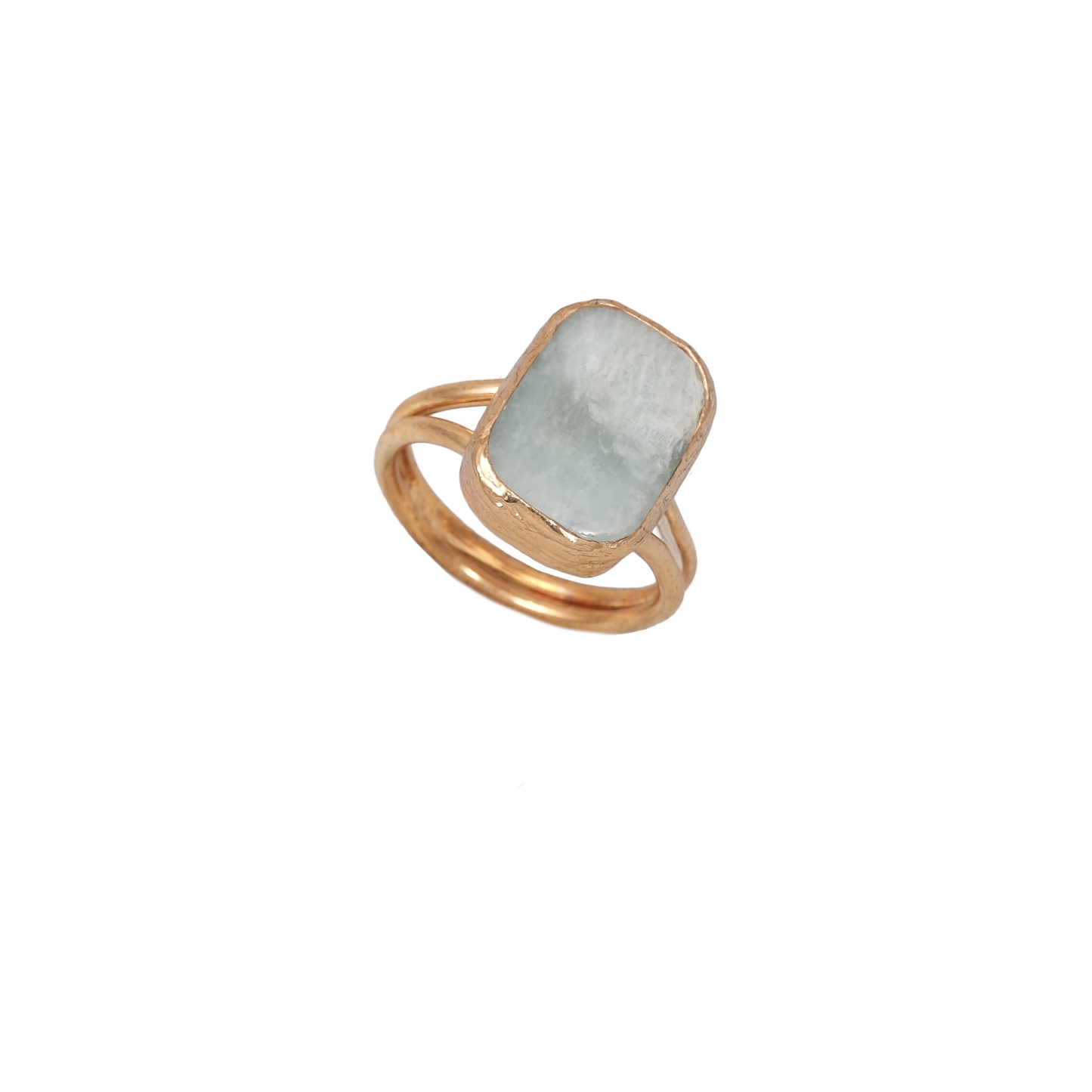 Doğal Taş Dikdörtgen Yüzük - 12x16mm
