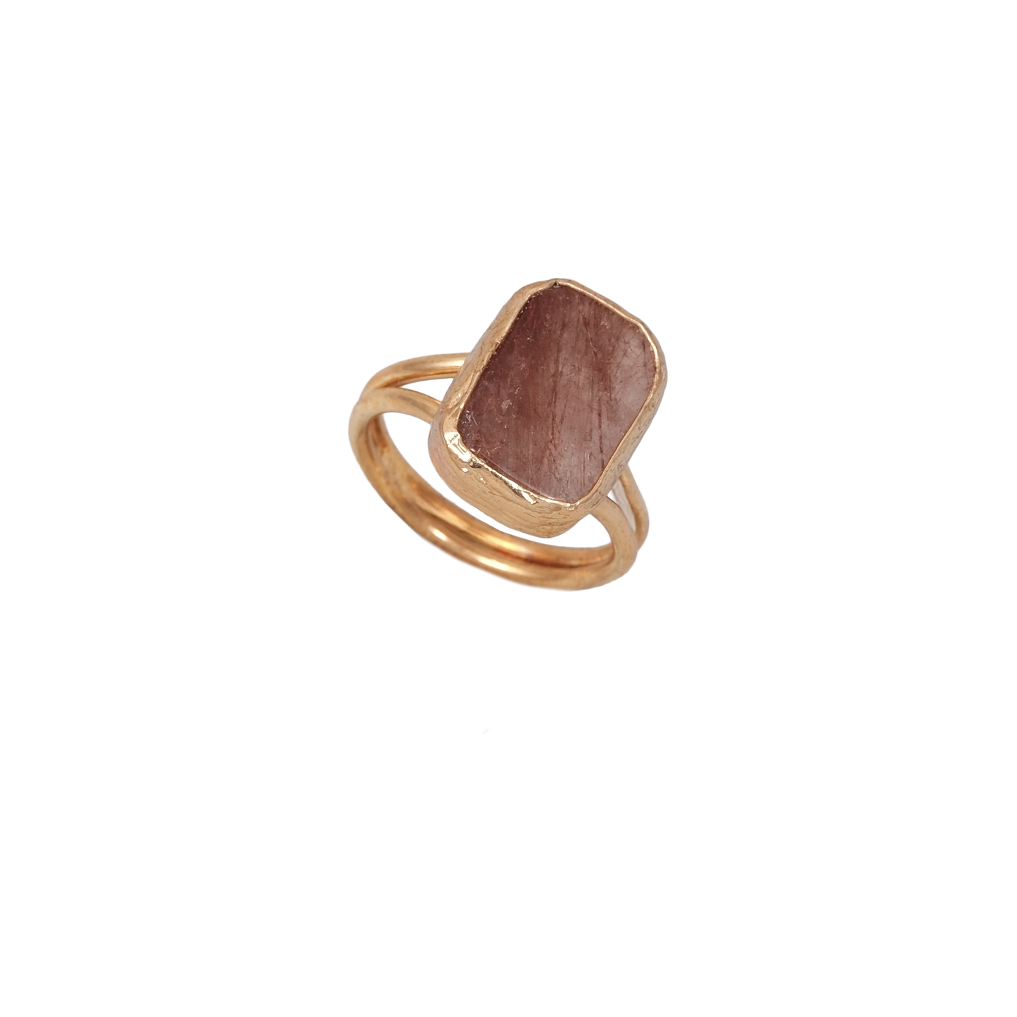 Doğal Taş Dikdörtgen Yüzük - 12x16mm