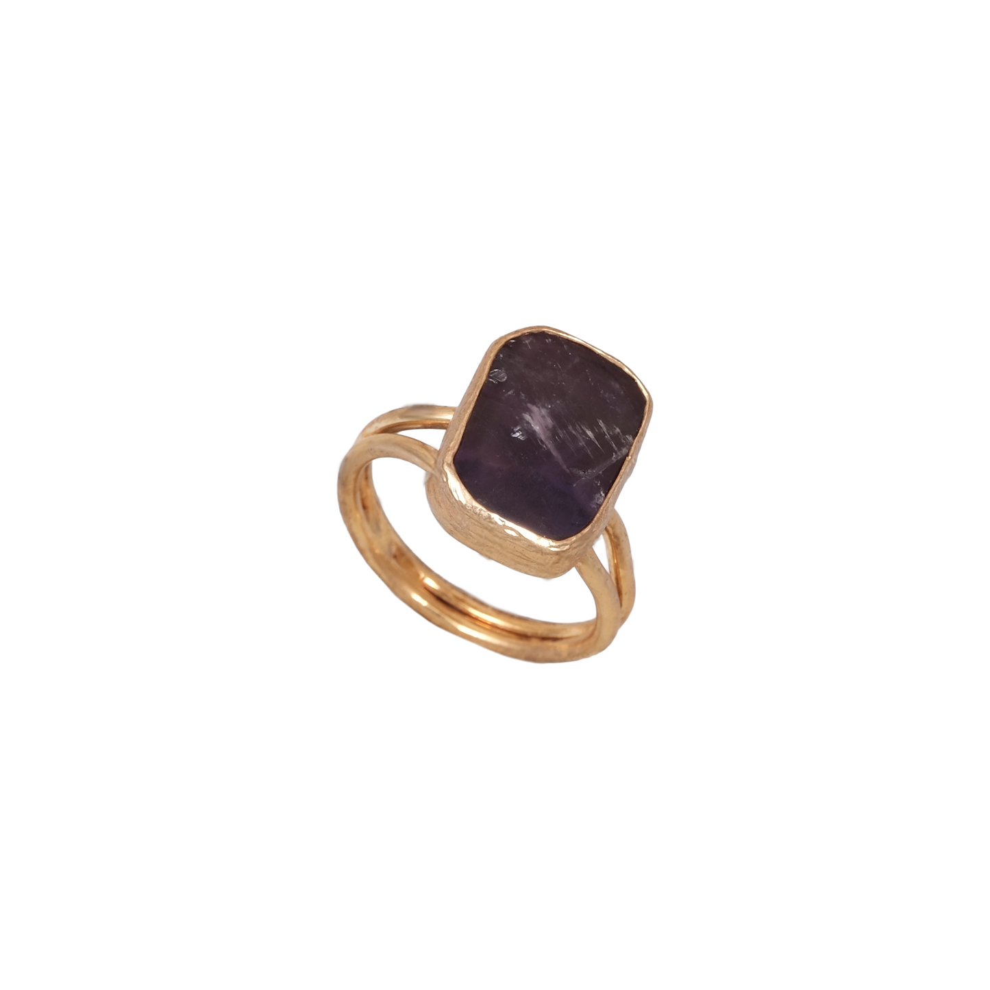 Doğal Taş Dikdörtgen Yüzük - 12x16mm