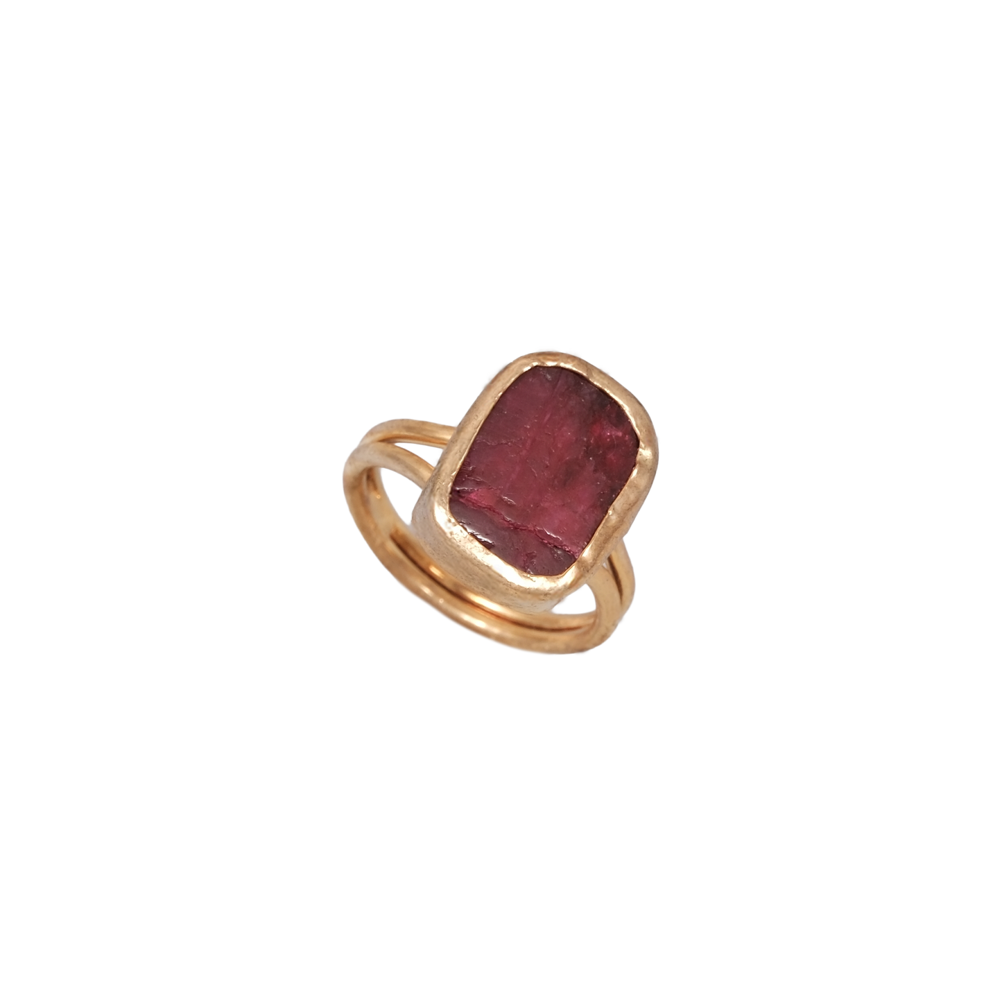 Doğal Taş Dikdörtgen Yüzük - 12x16mm