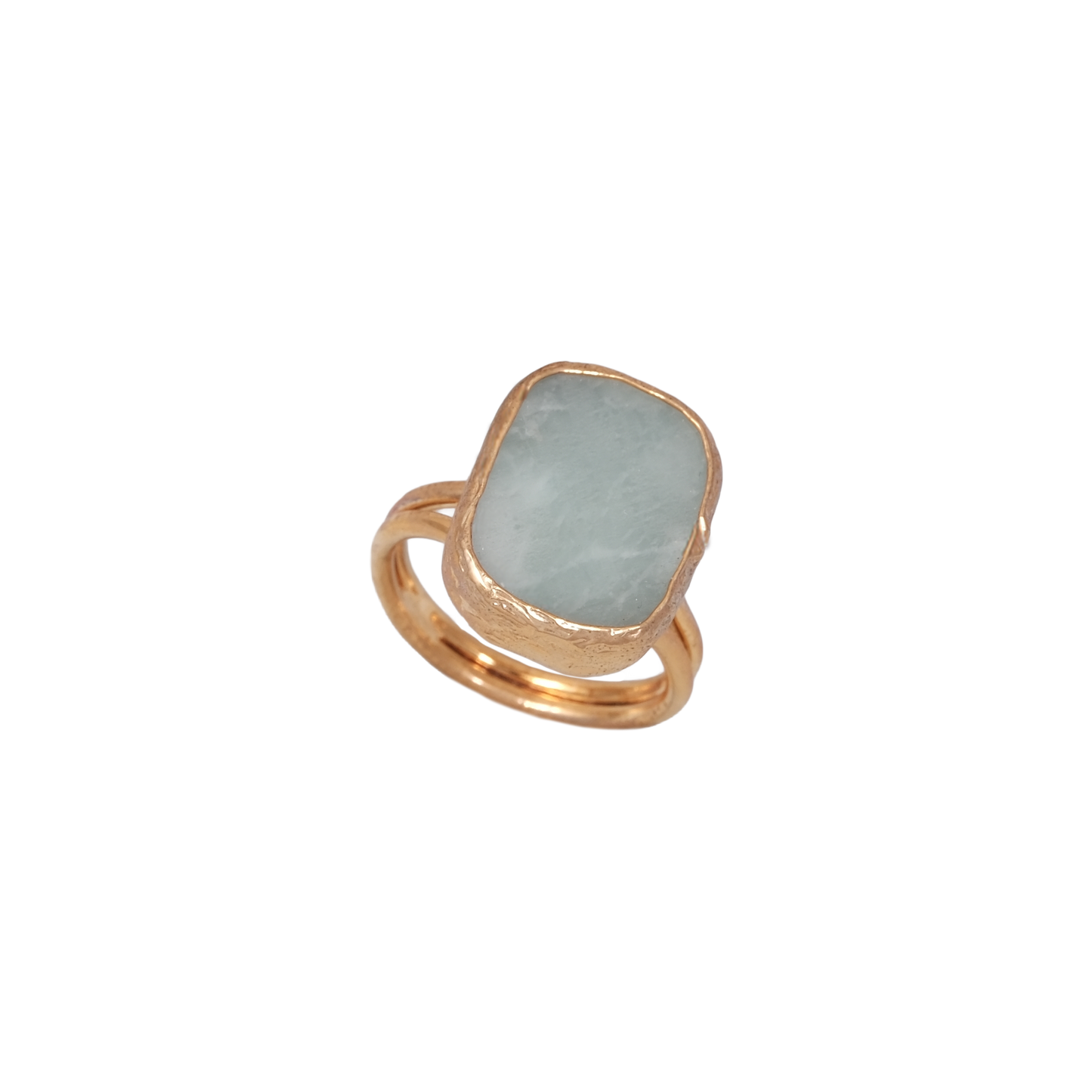Doğal Taş Dikdörtgen Yüzük - 15x20mm