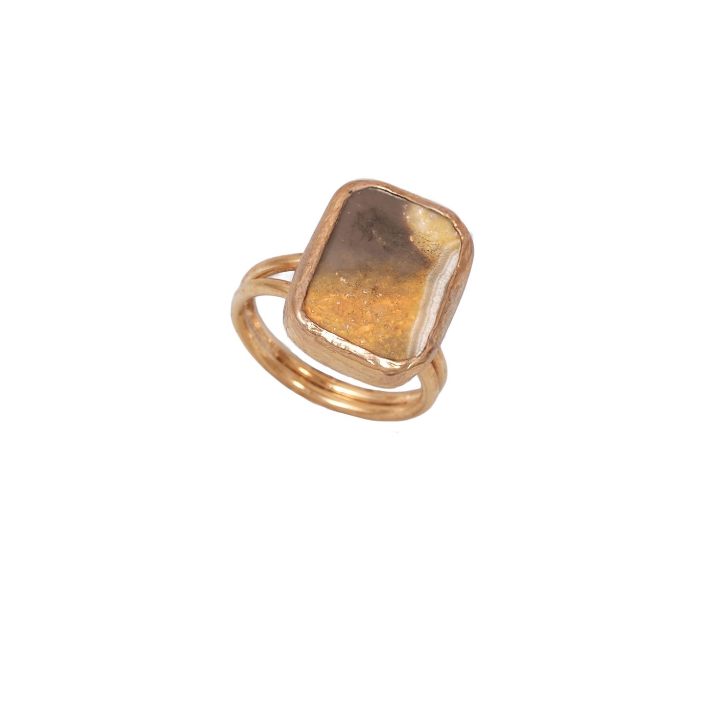 Doğal Taş Dikdörtgen Yüzük - 15x20mm