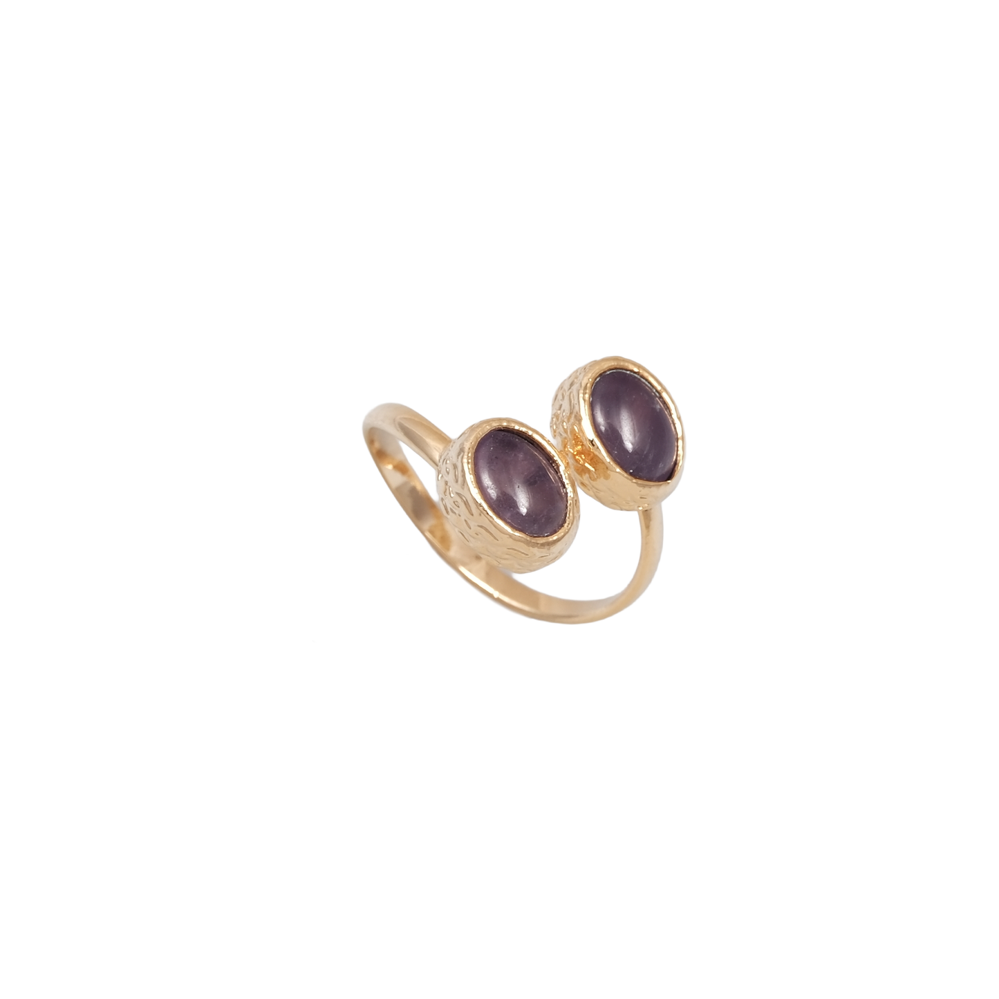 Doğal Taş Oval İkili Yüzük - 6x9mm