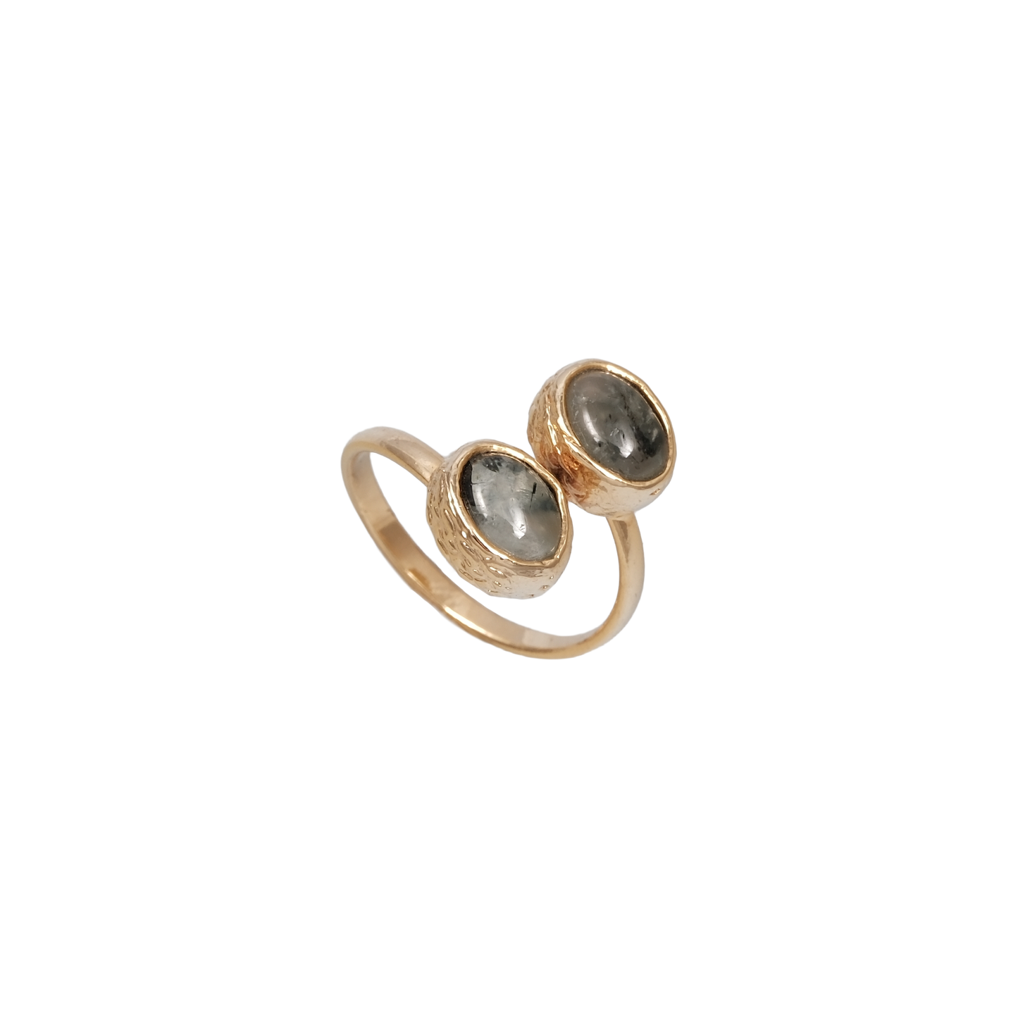 Doğal Taş Oval İkili Yüzük - 6x9mm