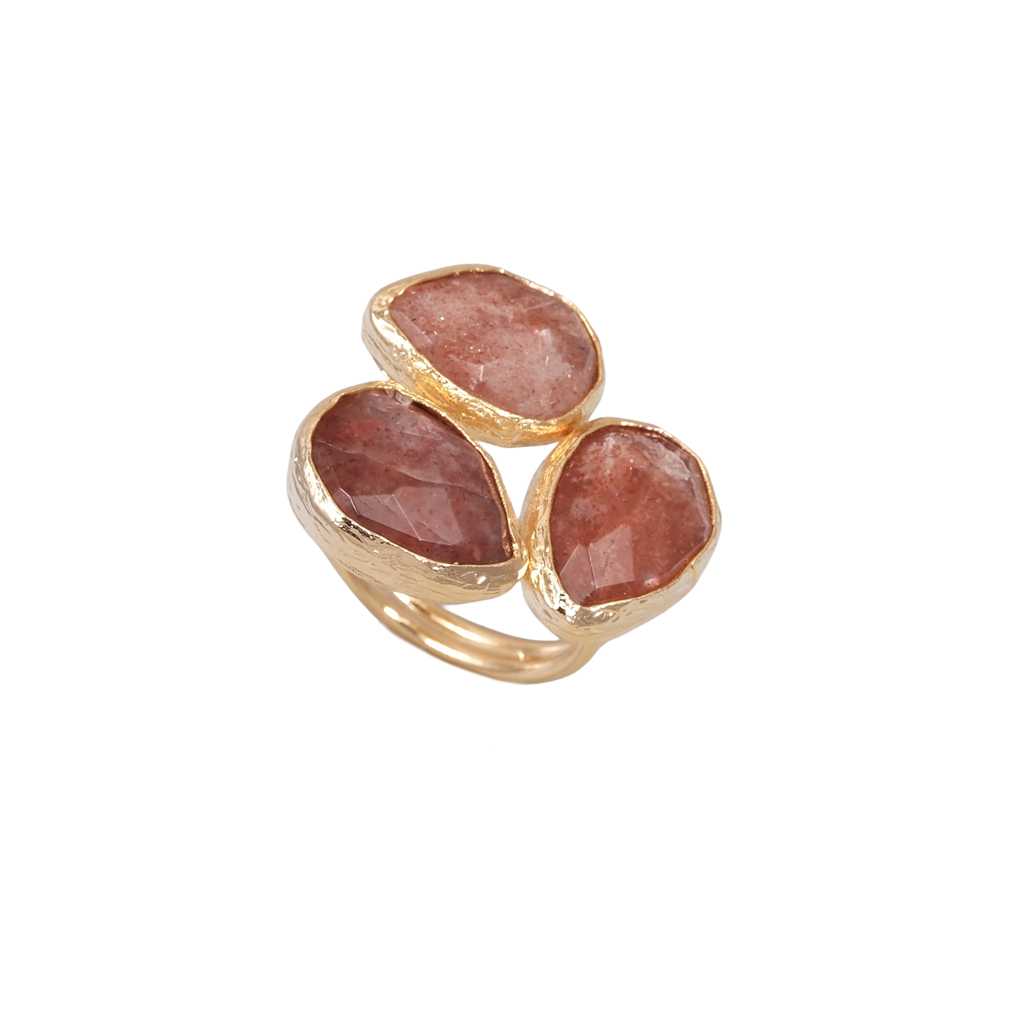 Doğal Taş Damla Üçlü Yüzük - 10x15mm