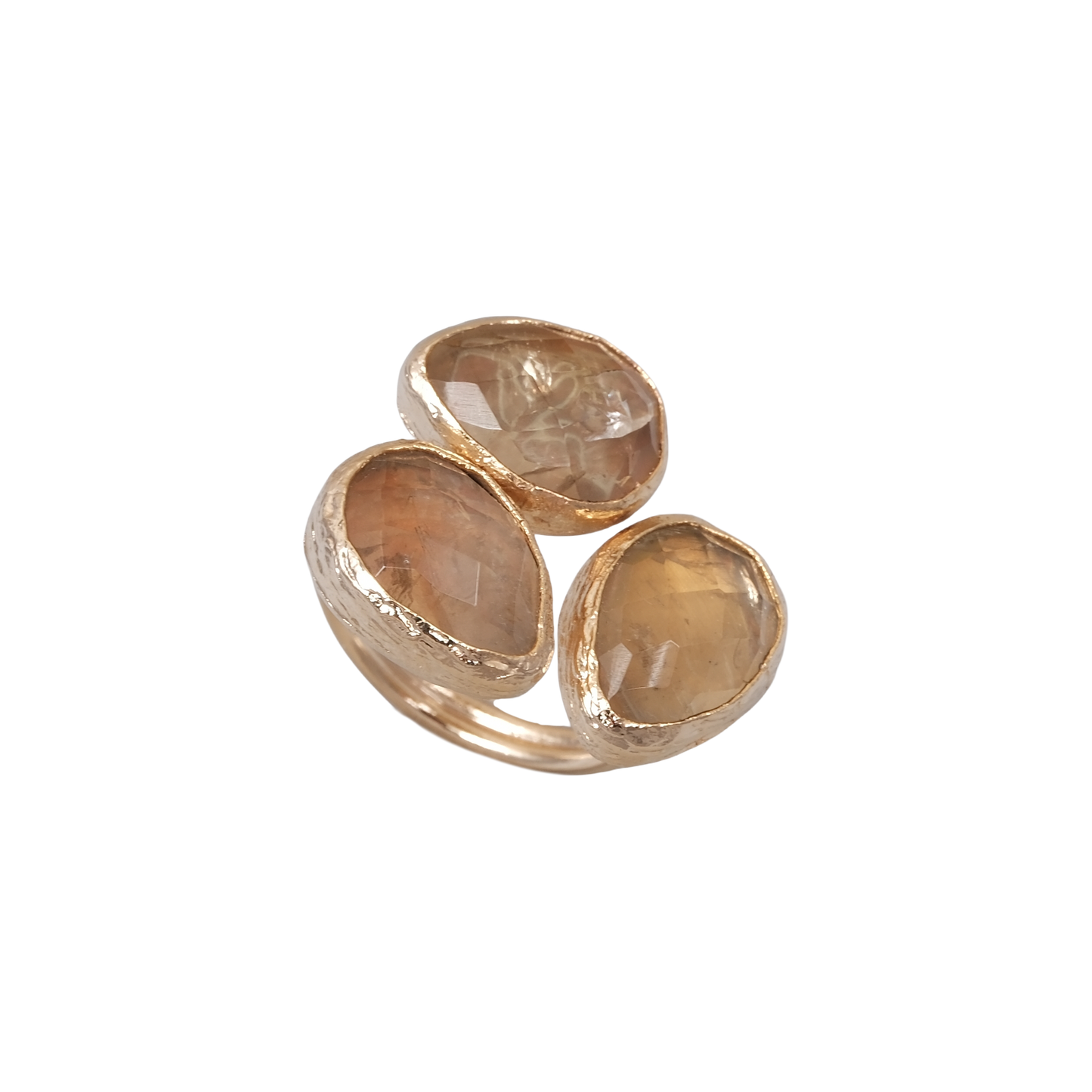 Doğal Taş Damla Üçlü Yüzük - 10x15mm