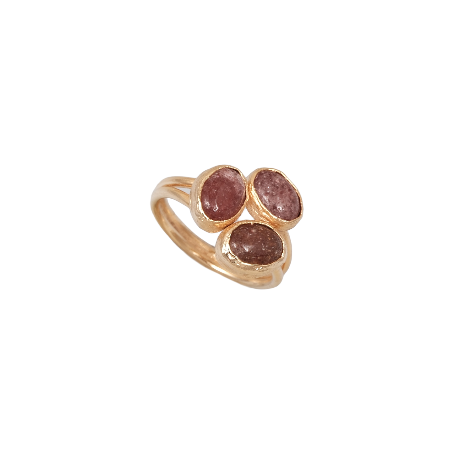 Doğal Taş Oval Üçlü Yüzük - 6x9mm