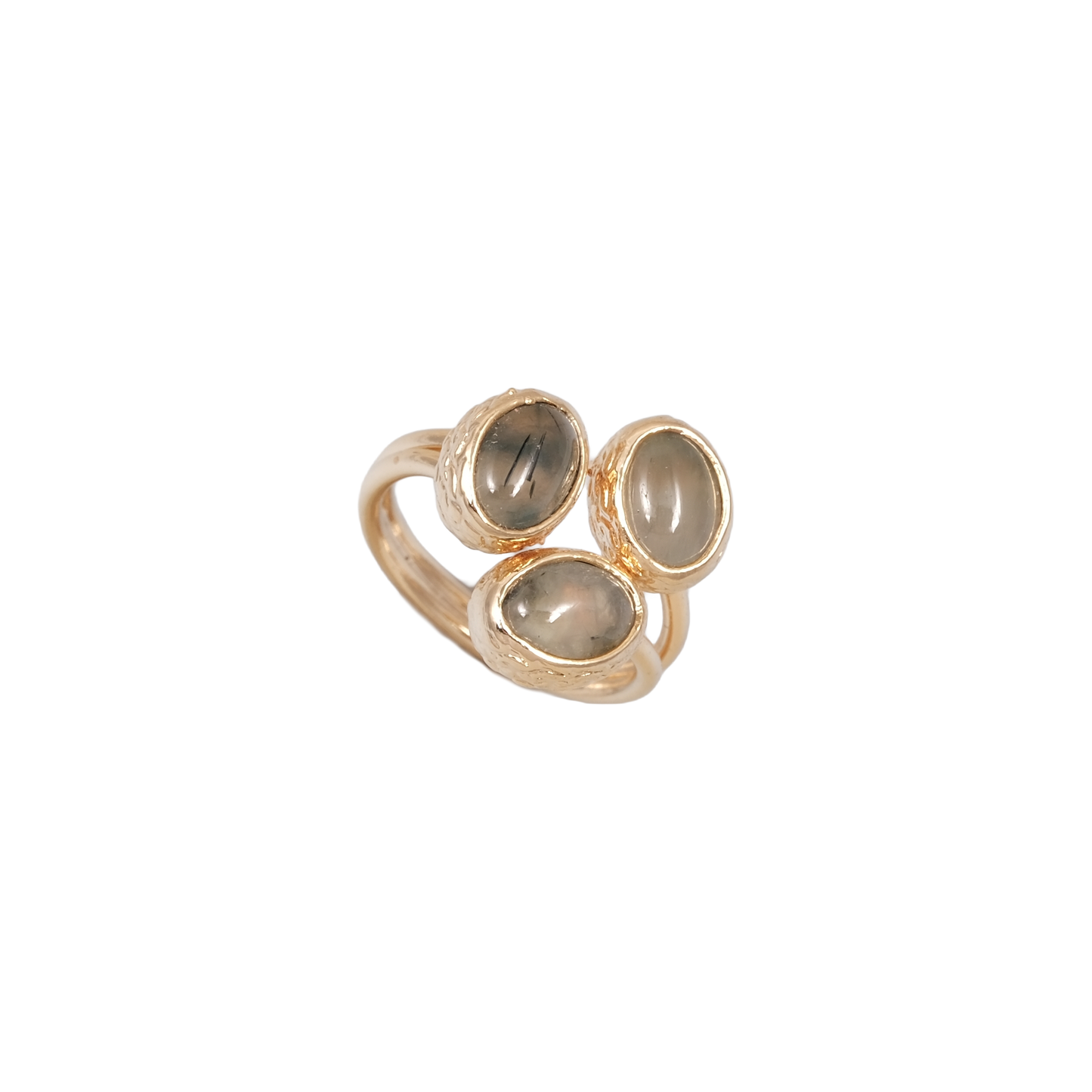Doğal Taş Oval Üçlü Yüzük - 6x9mm