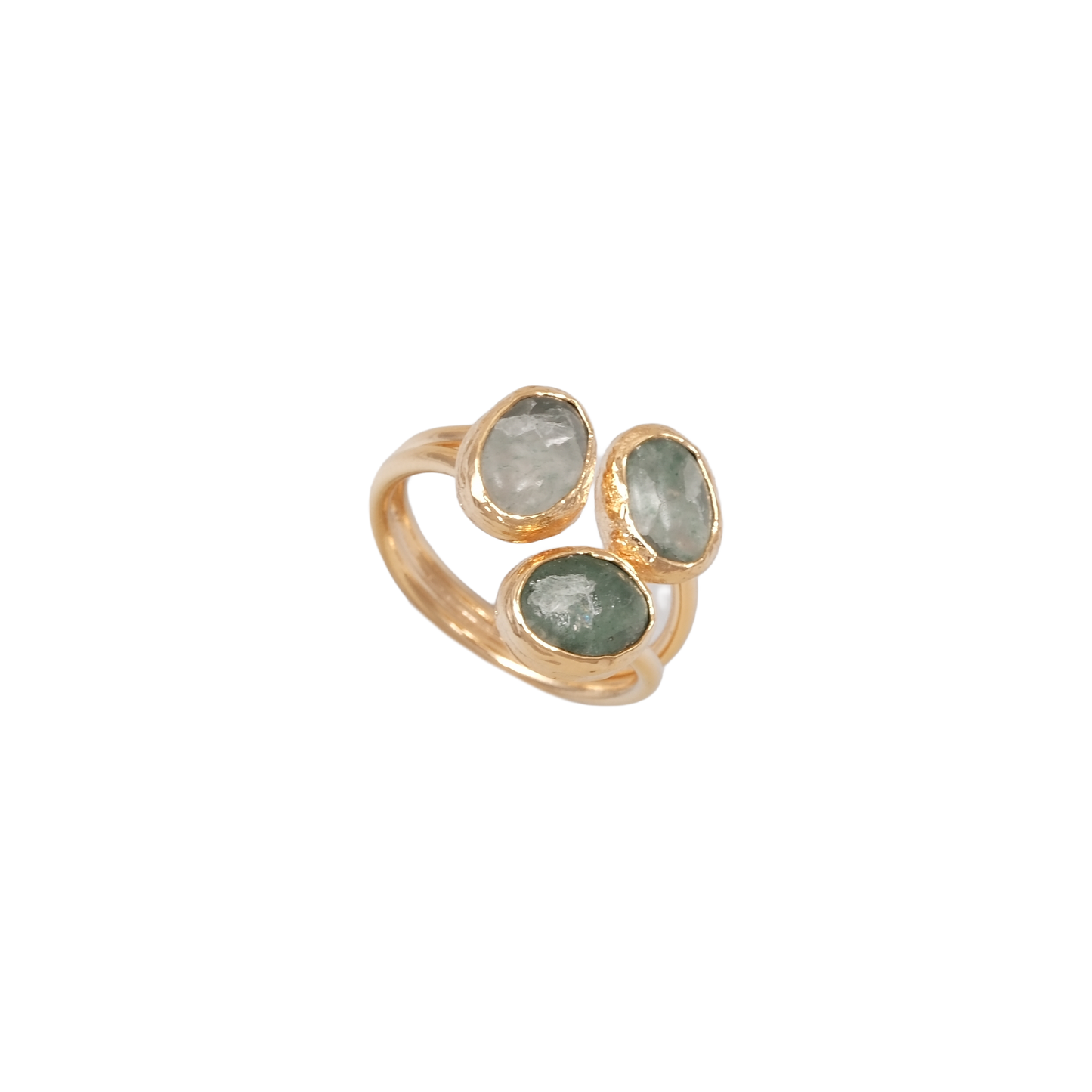 Doğal Taş Oval Üçlü Yüzük - 6x9mm