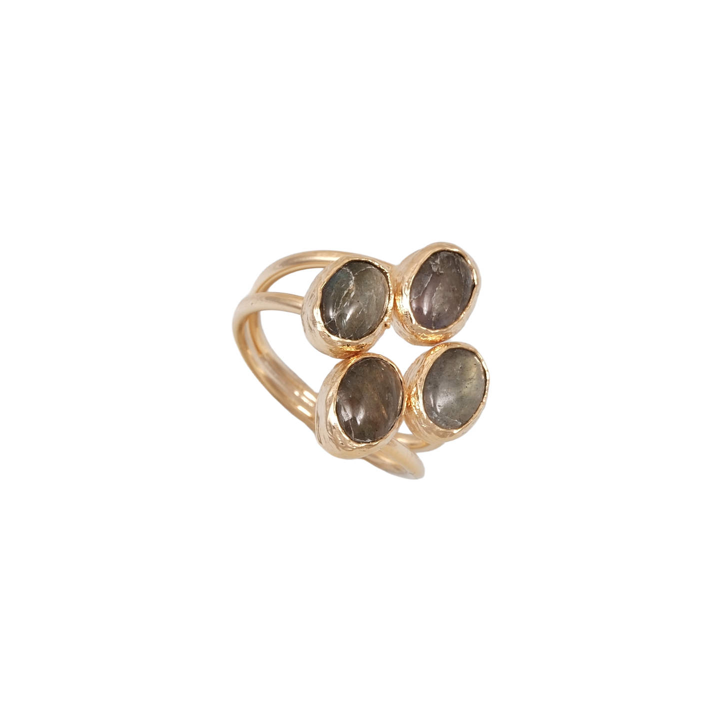 Doğal Taş Oval Dörtlü Yüzük - 6x9mm